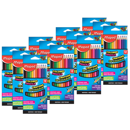 MAPED Triangular Colored Pencils, 12 Count, PK12 832047ZV